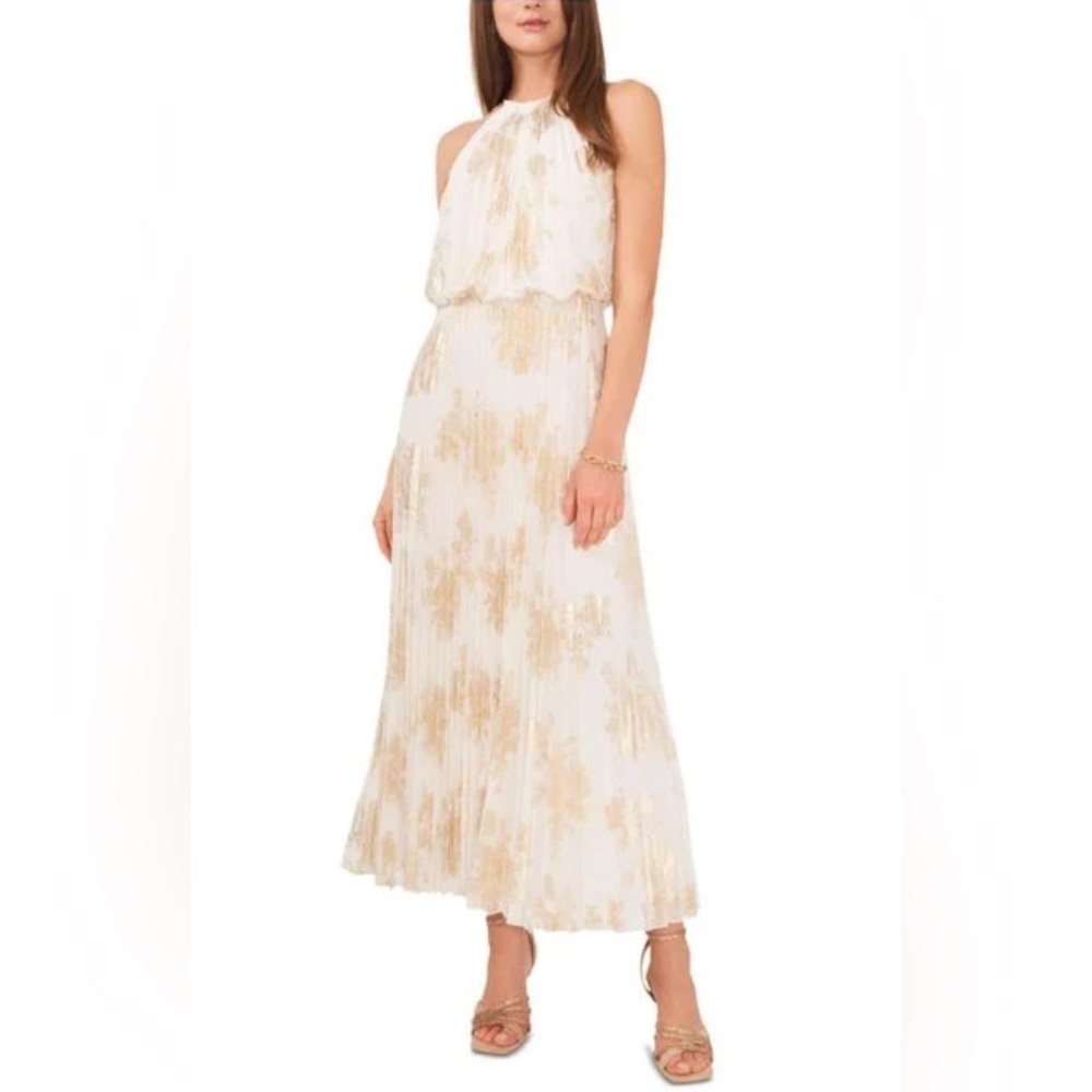 MSK‎ Elegant Cream Halter Maxi Dress